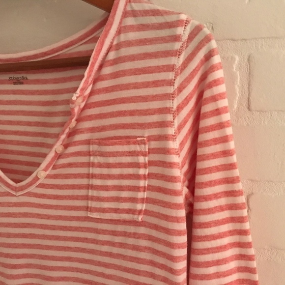 St Johns Bay Women’s Shirt White/Rosie-red Marinière Coastal Stripes Size M - Picture 6 of 9